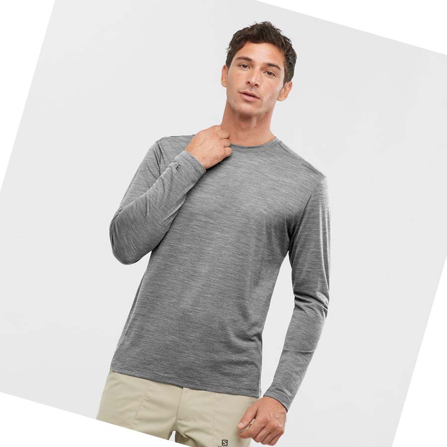 Camiseta Salomon OUTLIFE MERINO BLEND Hombre Grises | MX 3243JPQ